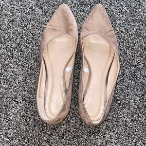 Faux suade flats